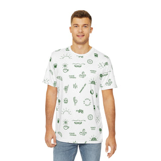 Surje Coffee Unisex Soft Polyester Tee - White/Green