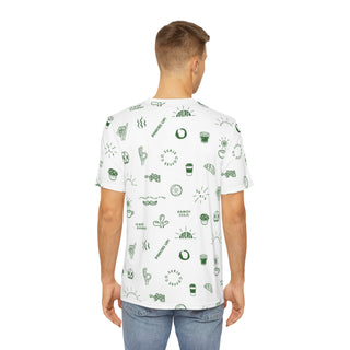 Surje Coffee Unisex Soft Polyester Tee - White/Green