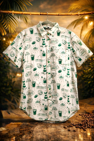 Surje Coffee Printed Button Up Shirt